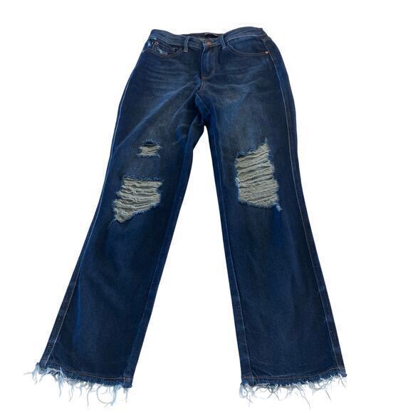 Judy Blue Straight Fit Distressed Jeans Size 3/26 - Picture 1 of 10